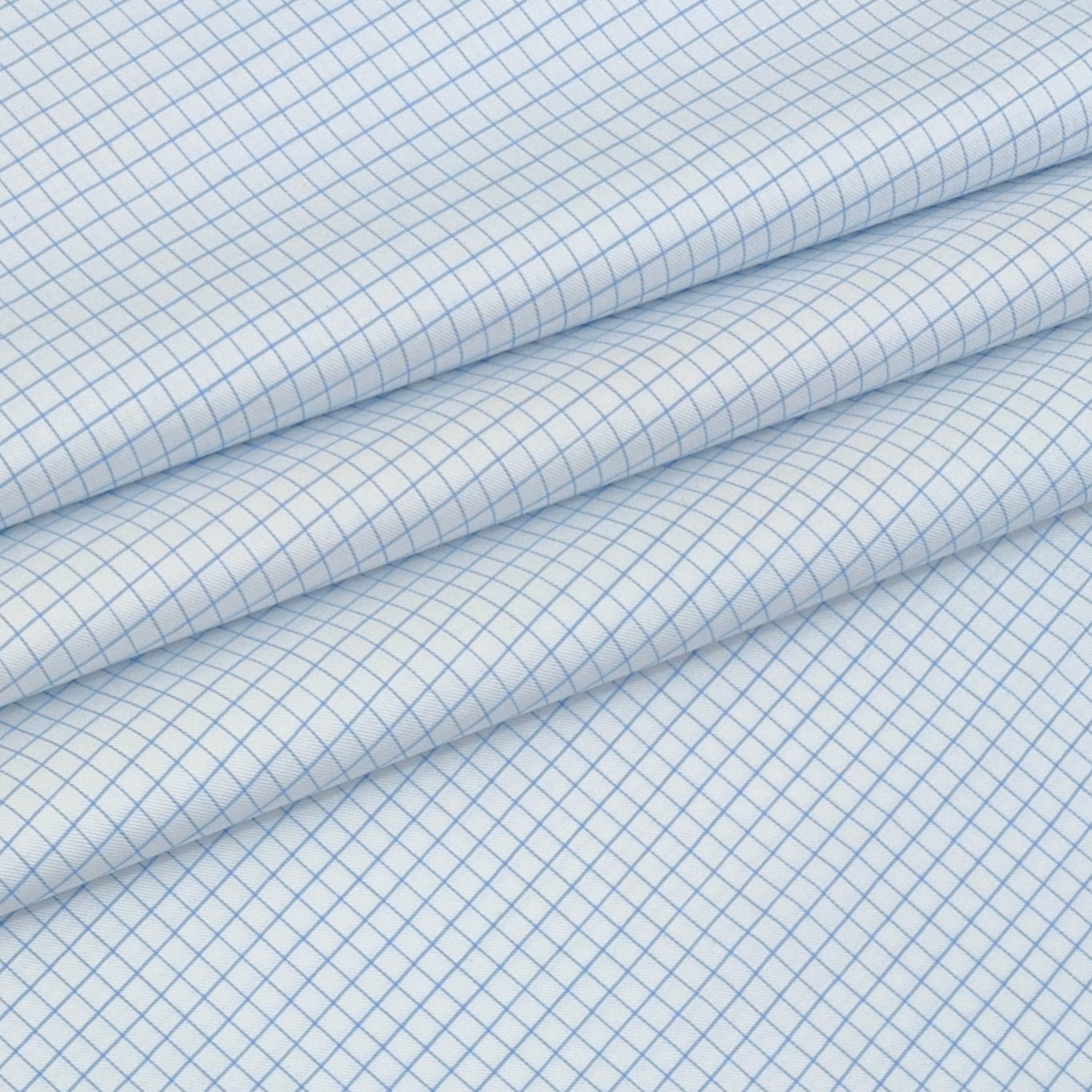 Shirt Fabric Donear LA Finish Premium Giza Cotton Windowpane Check Colour Blue N White